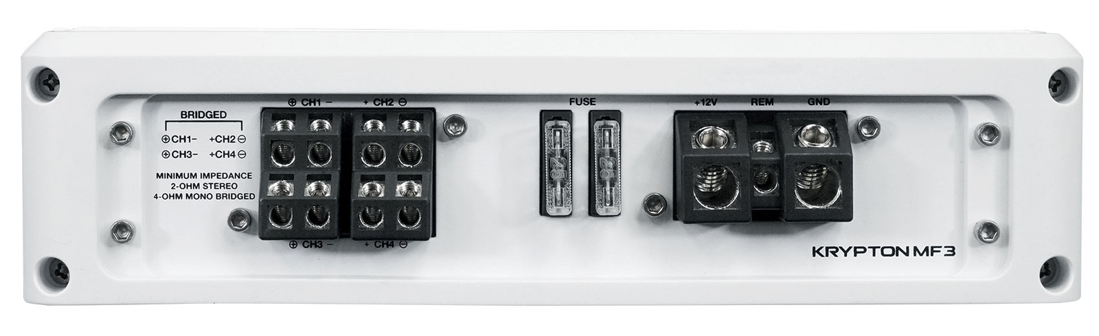 Rockville KRYPTON MF3 1600 Вт Пиковый 4-канальный Белый Морской лодочный усилитель Комплект усилителей