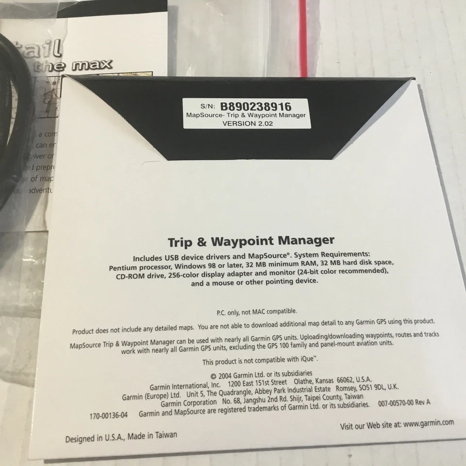 Garmin Mapsource * Trip & Waypoint Manager ver 2.02 work w/ windows . - Image 3 of 4