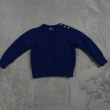 Polo Ralph Lauren Sweater Boys 4T Knit Crewneck Shoulder Buttons Classic Pullove