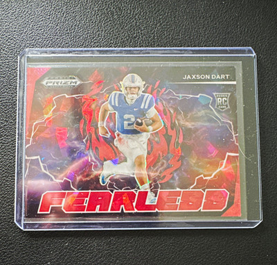 Panini 2025 Prizm Draft Picks Jaxson Dart Ole Miss Red Ice Fearless RC F-JDT