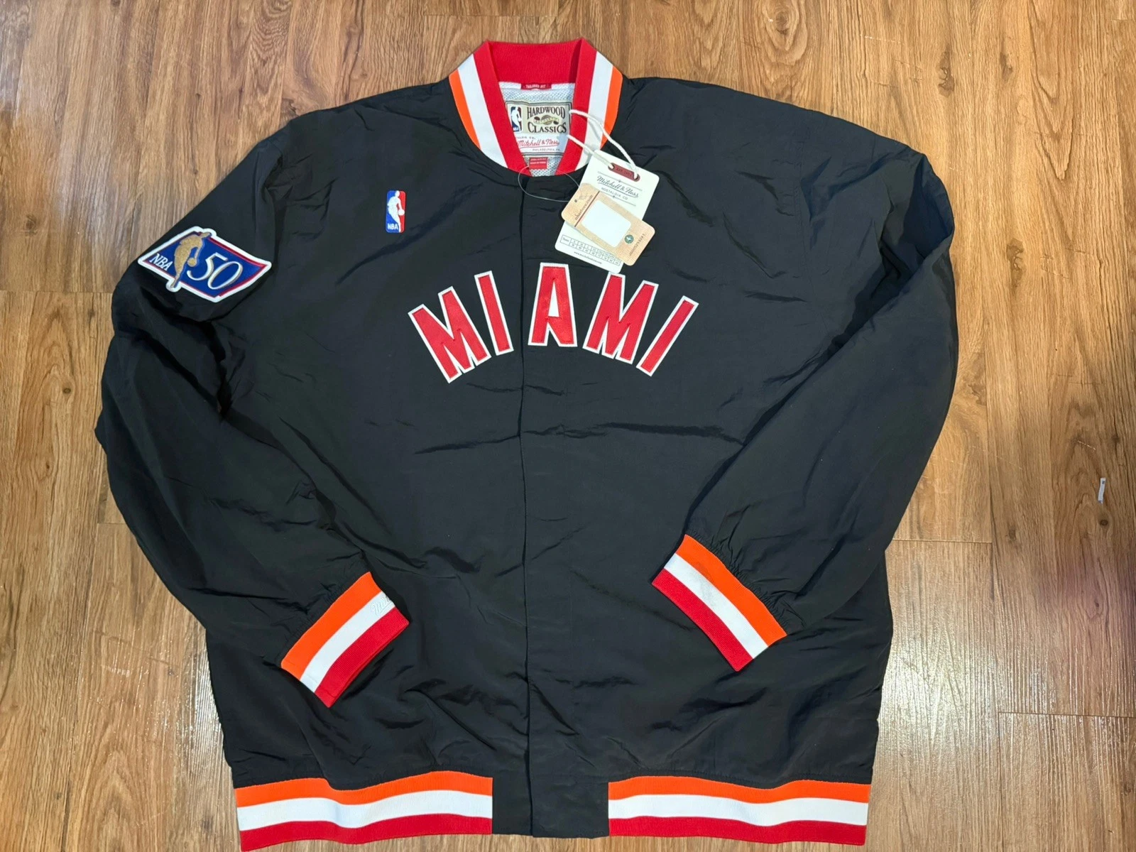 Mitchell & Ness Miami Heat Authentic 96/97 NBA Warmup Jacket Black Size 3XL 56