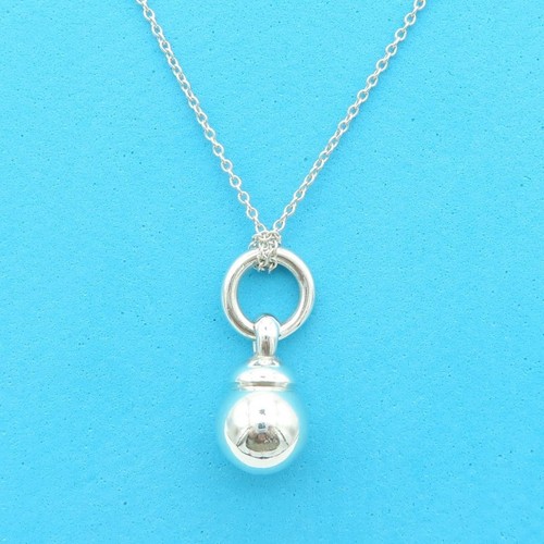 Rare Tiffany Co. Vintage Ball Silver Necklace Sv925 Hardware Rpg18
