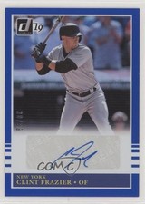 2019 Panini Donruss Retro 1985 Signatures Blue 30/99 Clint Frazier Auto z5b