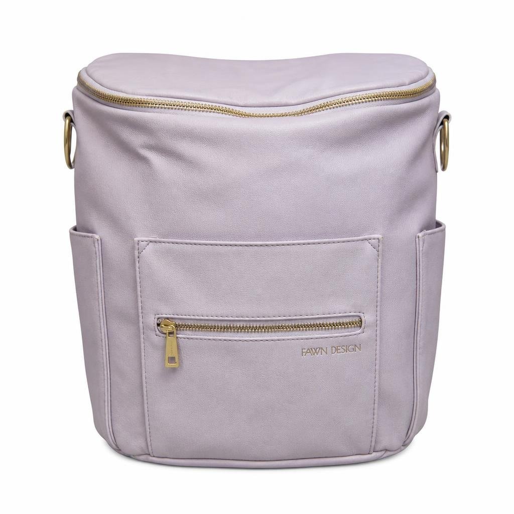 Fawn Design The Original Backpack Purple Faux Vegan Leather Diaper Bag