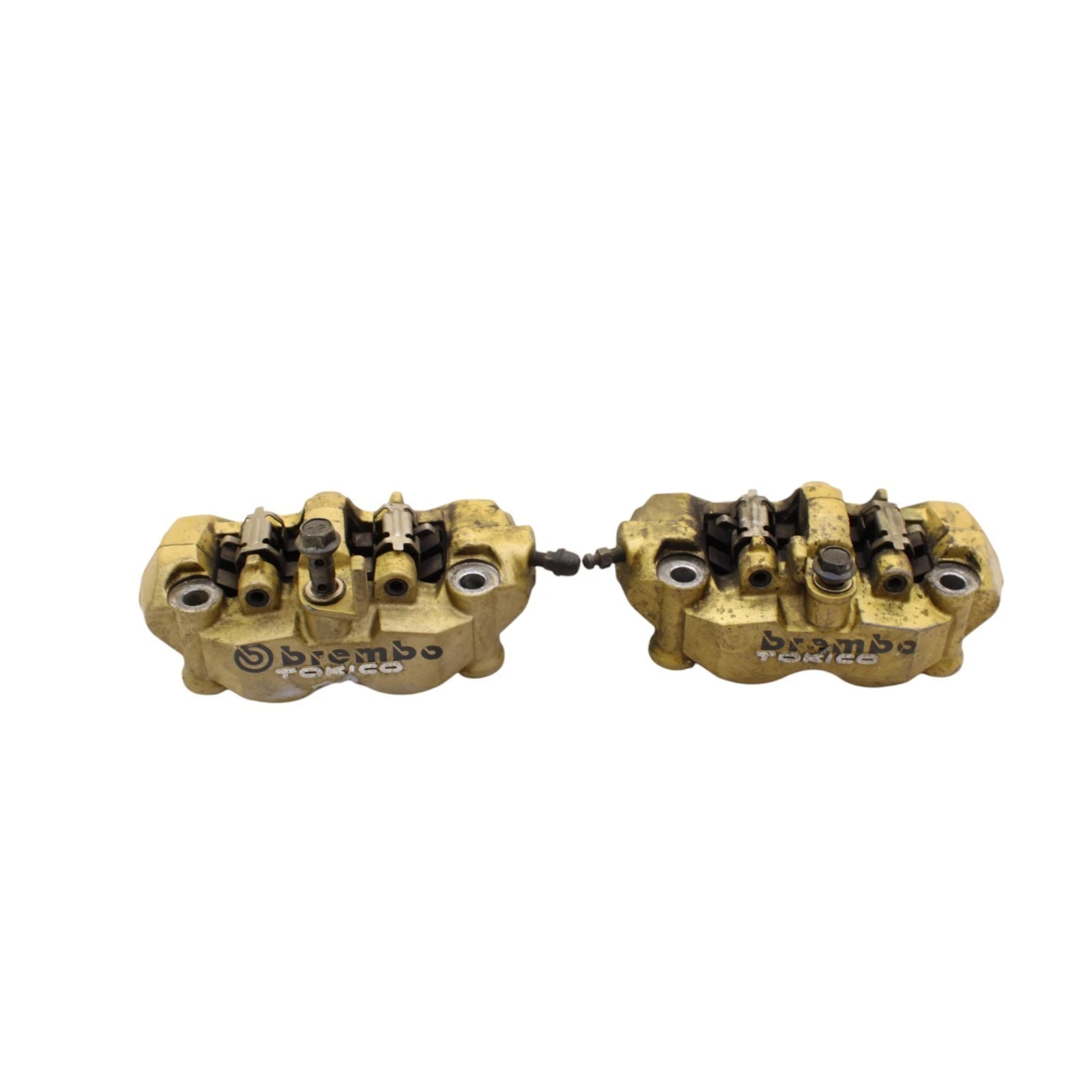 2003 2004 Suzuki Gsxr 1000 Anteriore Pinze Freno Sinistro Destro Set Oro Pads