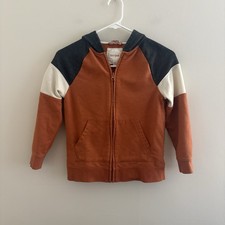 Cat  Jack Boys 6/7 Full Zip Hooded Sweatshirt Orange Sporty Beach S6