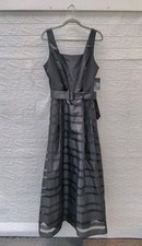 New Alex Evenings Mixed Media Organza A Line Gown Sz 16