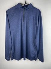 Boombah Men’s XL 1/4 zip long sleeve Blue/Black Pullover lightweight