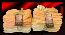 Tommy’s textile 16ct wash cloths 100% Cotton, 12”x12" Peach, white, cream, Green