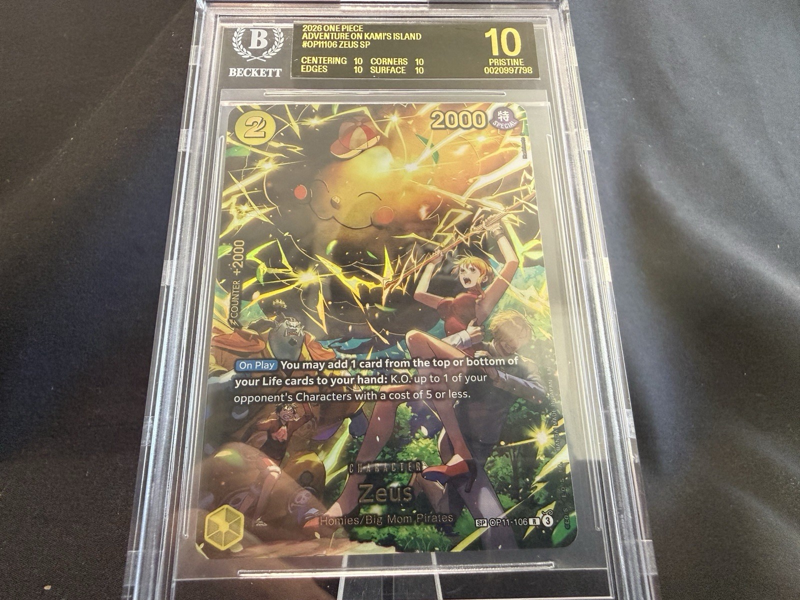 One Piece Zeus Adventure on Kami's Island OP11-106 BGS 10 BLACK LABEL NAMI-CHU!! view 5
