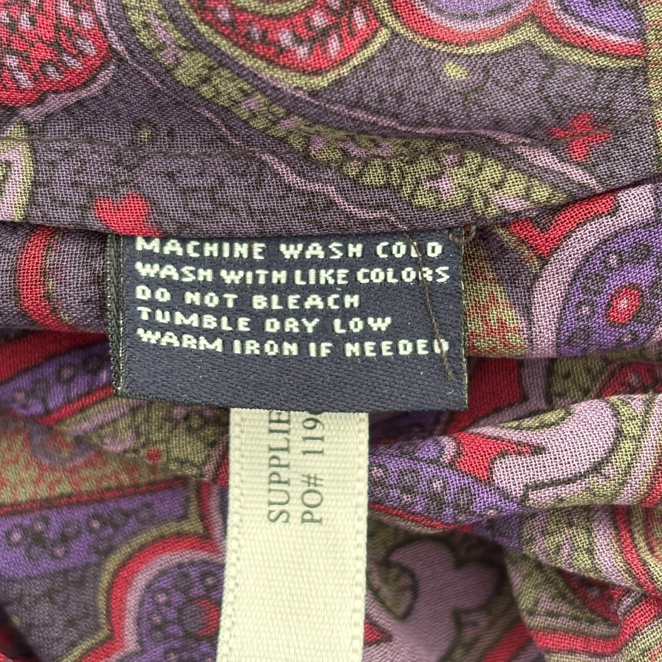 Blusa Feminina Camponesa Transparente Tamanho Grande Roxa Paisley Nova Sem etiquetas Boho Cottagecore - Imagem 4 de 4