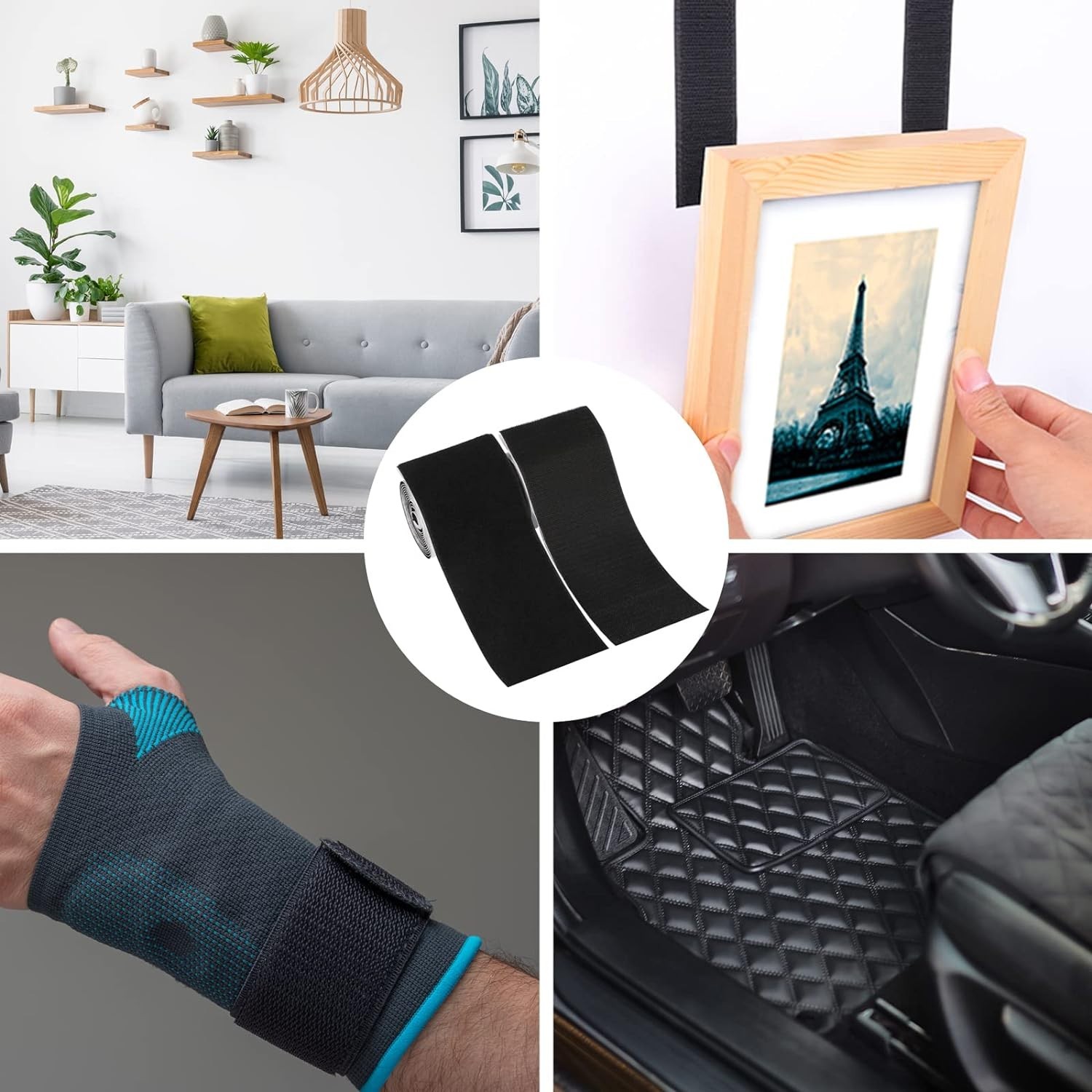 4 Inch x 9 Feet Heavy-Duty Hook and Loop Tape for Versatile Home & Office Use