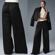 Alo Yoga Wanderlust Wide Leg Trouser Pants Black Women's XS
