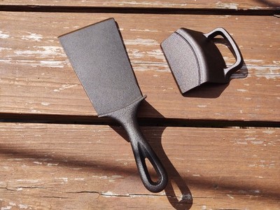 Cast Iron Spatula/Bacon press and Scraper set Made From Skillet