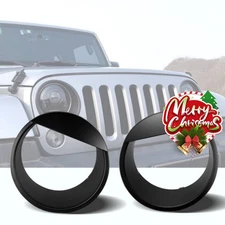 1 Pair Front Headlight Lamp Cover Trim For Jeep Wrangler JK 2007-18 Accessories