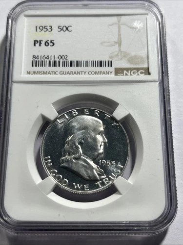 Nice Frosty 1953 Proof Franklin Half Dollar NGC PF-65 …