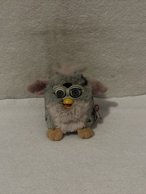 Tiger Electronics Furby Plush Toy Gray White Pink Model 70-800 1998 w Tag WORKS!