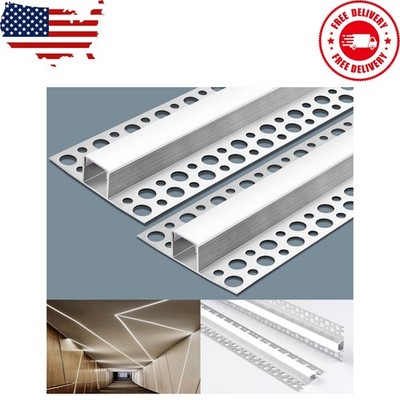 6 Pack LED Channel Plaster-In 6.6FT/2M Trimless Recessed Drywall Aluminum Cha...