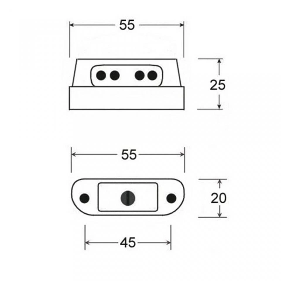 Éclairage de plaque One pour Auto 4 LED 12V noir Neuf - Photo 2/2