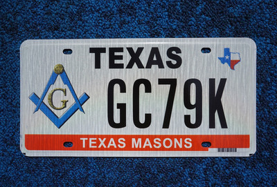 2012 Texas MASONS License Plate