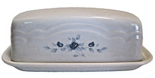 Pfaltzgraff 1/4 Pound Covered Butter Dish Poetry Glossy Retired in 2006