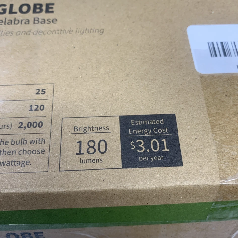 11 Globe Clear Light Bulbs Sunlite 25 Watt G16.5 Candelabra *Read Description* - Image 4 of 4