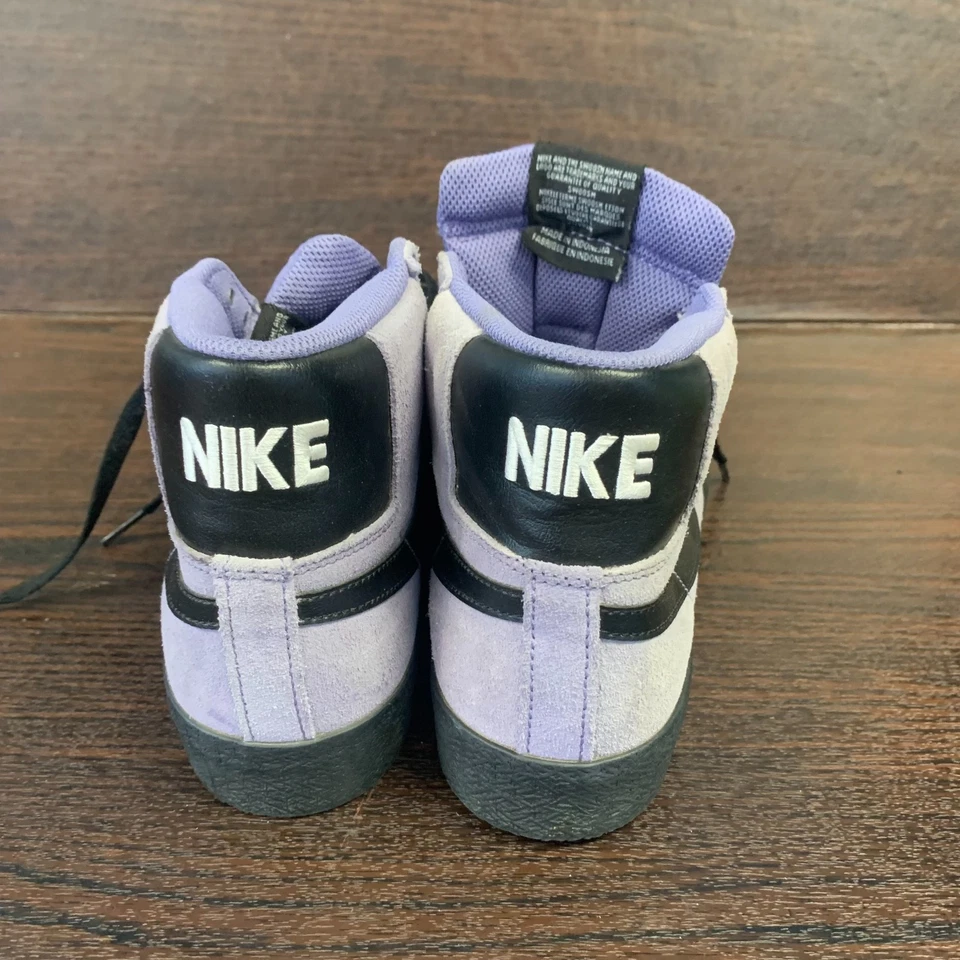 Nike SB Blazer Mid Women's Skate Shoes Size 8 White Purple Black SuedeFD0731-500 - Image 3 of 4