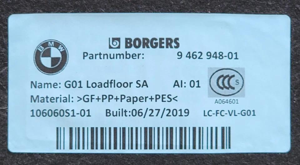 BMW X3 2019 cubierta de carga OEM Foto 2 de 4