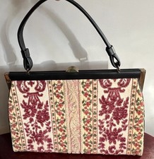 Vintage Verdi Floral Tapestry Brocade Art Deco Style Handbag Purse