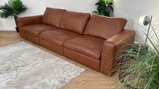Sofology Retreat Leather 4 Seater in Relaxed Soft Tan Mix