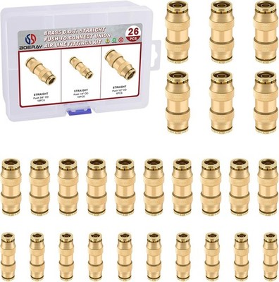 26PCS Quick Connect Brass Air Line Fittings for Air Suspension and Brake Systems