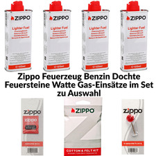 Zippo Feuerzeug Benzin Dochte Feuersteine Watte Gas-Einsätze im Set zu Auswahl 