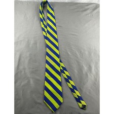 Bruno Piattelli Blue Yellow Stripe 100 Silk Hand Made Men Tie