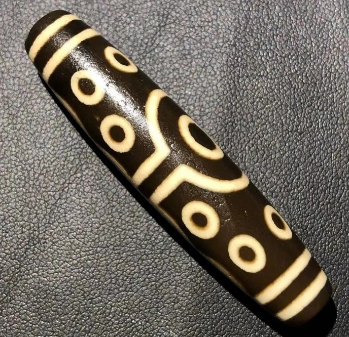 Ágata antigua indo/tibetana anterior a 1800 (suerte del cielo) 15 ojos cuentas Dzi 13*57 mm Foto 4 de 4