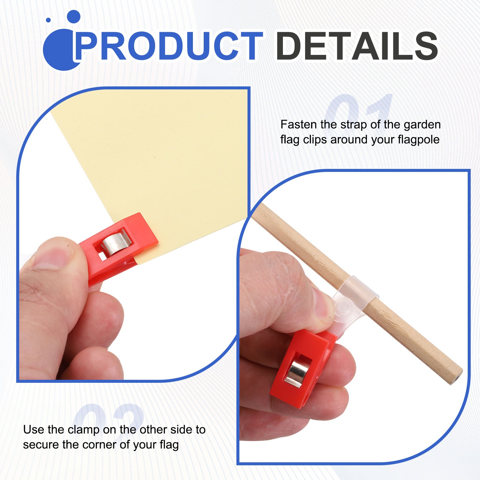 Garden Flag Clips, 10 Pcs Garden Flag Stoppers for Decoration Black