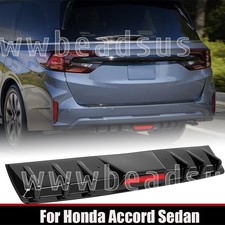 For Honda Accord Sedan Glossy Rear Bumper Diffuser Spoiler Lip Wled Break Light For Honda Accord Sedan Glossy Rear Bumper Diffuser Spoiler Lip Wled Break Light