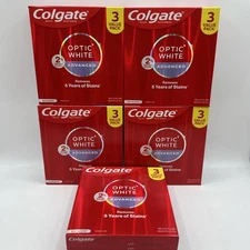 Colgate Optic White Advanced Hydrogen Peroxide Toothpaste 3 Pack, 3.2 oz 5 Box