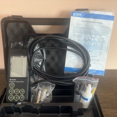 Hanna HI9147-04 Dissolved Oxygen Meter Kit w/ HI76409/4 Probe Case Open Box