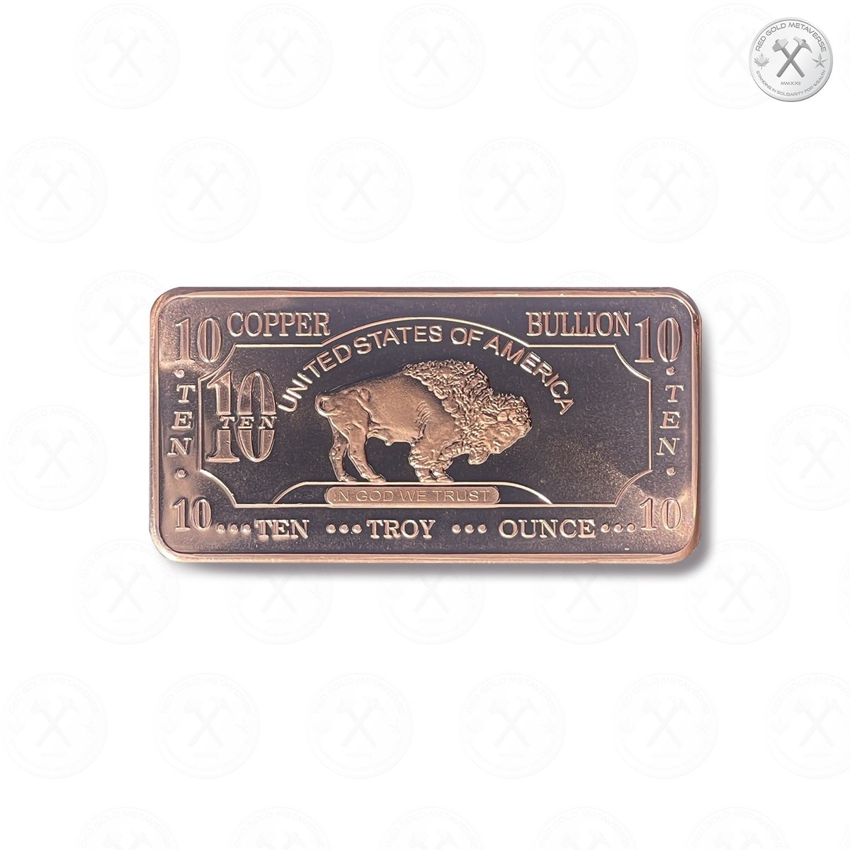 10 oz Copper Bar - American Buffalo CMC Mint - 10 Troy Ounces (311