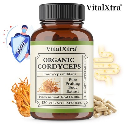 Organic Cordycep Capsules 30~120CT for Energy,Immunity,Digestive Non GMO