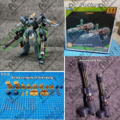 Anubis EX-001 Dual Giant Gatling Gun Resin Kit for MG 1/100 RE Mr.R Unpainted
