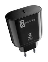 Netzwerk-LadegeräT: Cellularline Super Fast Charger Pd 25W USB-C, Schwarz