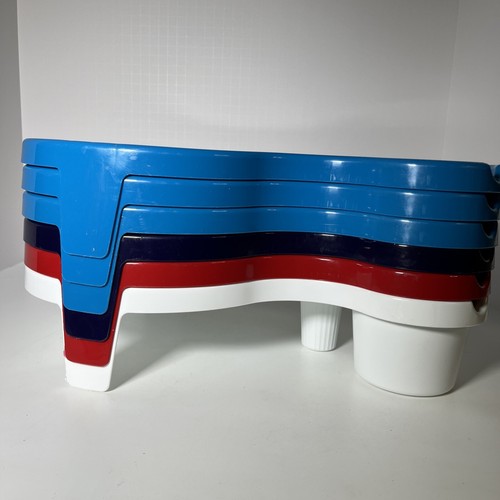 Pack Of 6 The Original Party Pal All In One Reusable Food Trays Red White Blue
