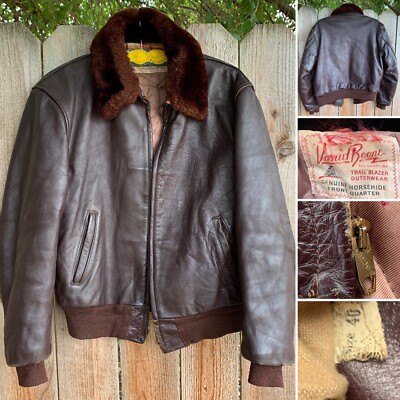 【archive】90's BOMBER FLIGHT FUR JACKET Vintage 80s Fur Collar Bomber Jacket / Fall Fashion