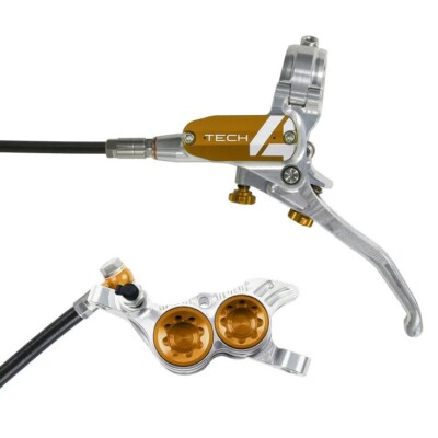Étrier De Frein à Disque Avant Hope RX4+ - Hydraulique 4 Pistons, Huile Minérale, Montage Plat, Couleur Grise