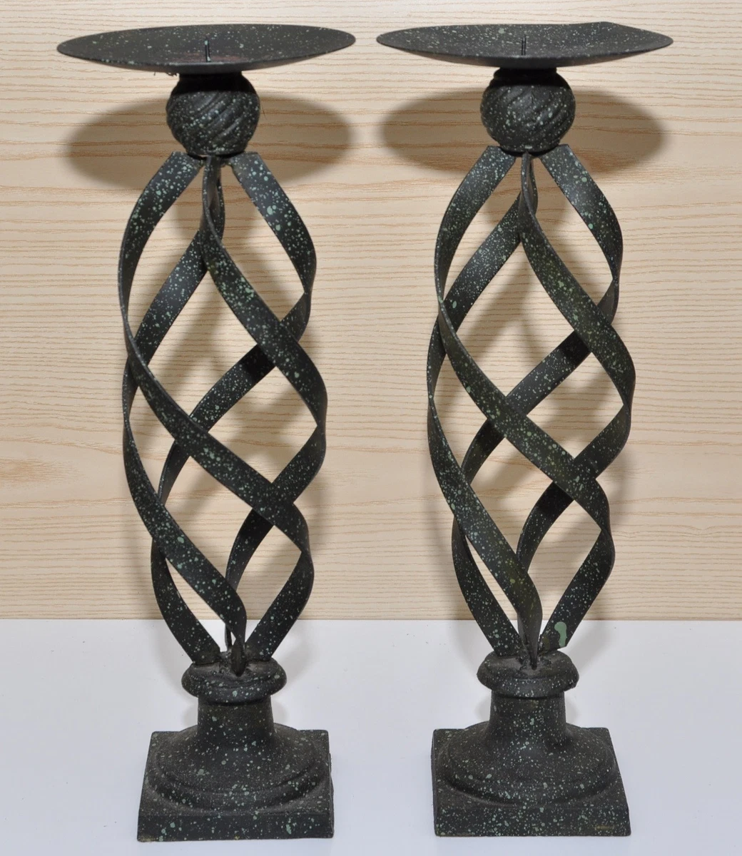 Zasiene Nero Retrò Portacandele Candelieri 2 Pezzi Portacandele in Ferro Battuto Candeliere Porta Candele Natalizio Candelabri Candelabro Nero per la Casa Matrimonio Anniversario