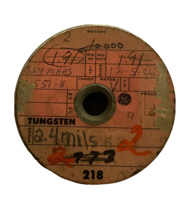 NOS General Electric Vintage Tungsten Fine Wire 0.0009  Diameter 10000 meters