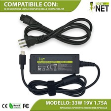 Alimentatore compatibile con Asus EeeBook X205TA L202SA-FD0041T X205T 19V 33W