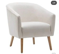✨️ Modern Barrel Accent Chair Cream - WOVENBYRD
