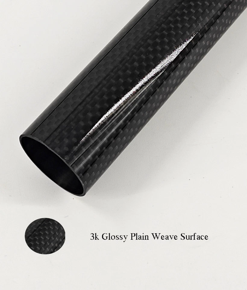 3K Carbon Fiber Tube 5 8 10 12 16 20 22 25 30 32 34 40 42 44 50 60mm x500mm Pipe - Image 2 of 4